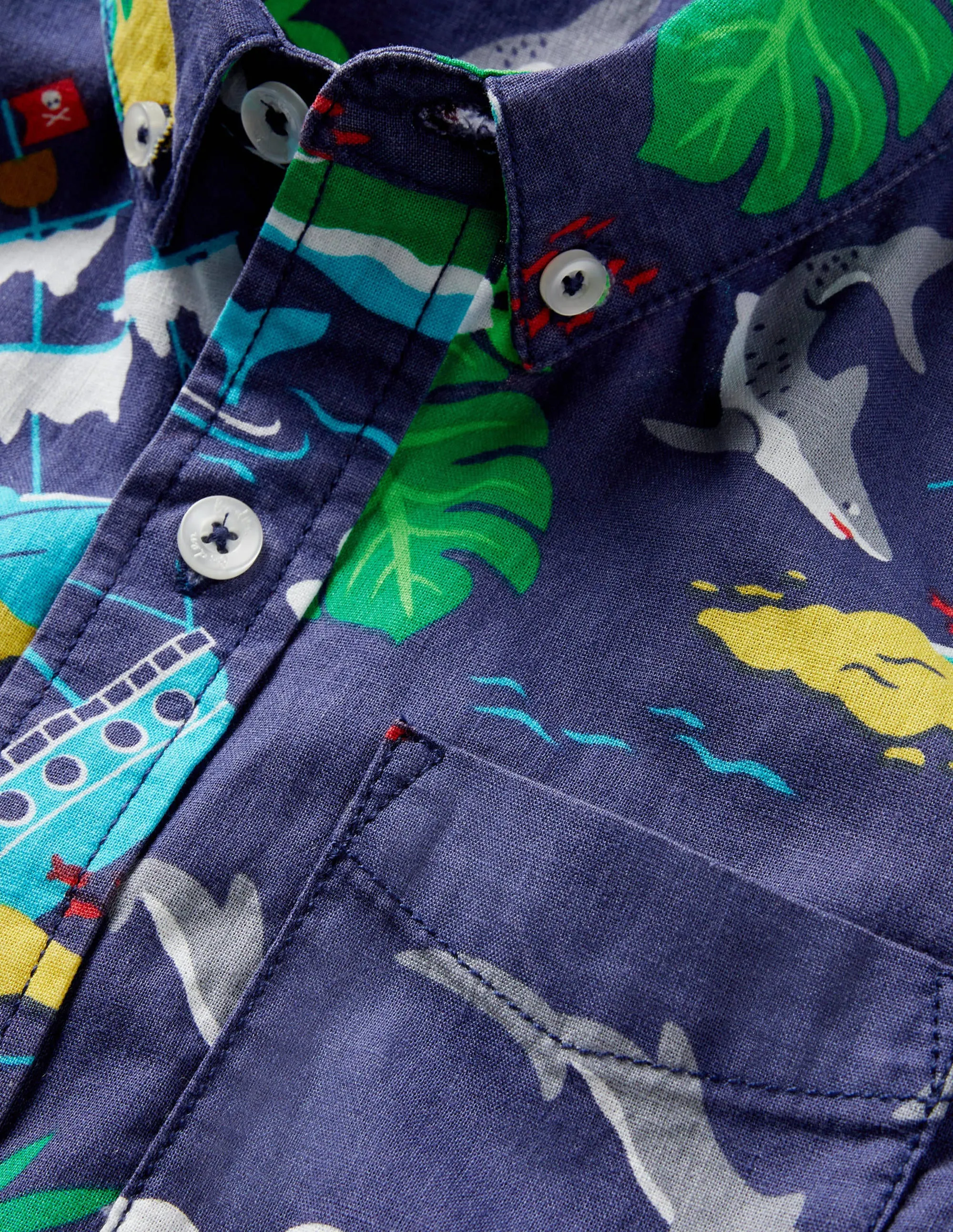 Holiday Cotton Linen Shirt-Starboard Hawaiian