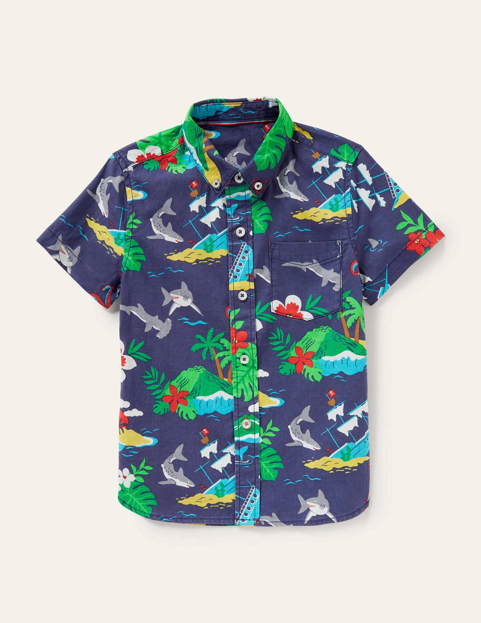 Holiday Cotton Linen Shirt-Starboard Hawaiian