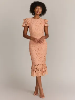 Just Me Ruffle Sleeve Lace Sheath Dress - Brands We Love
