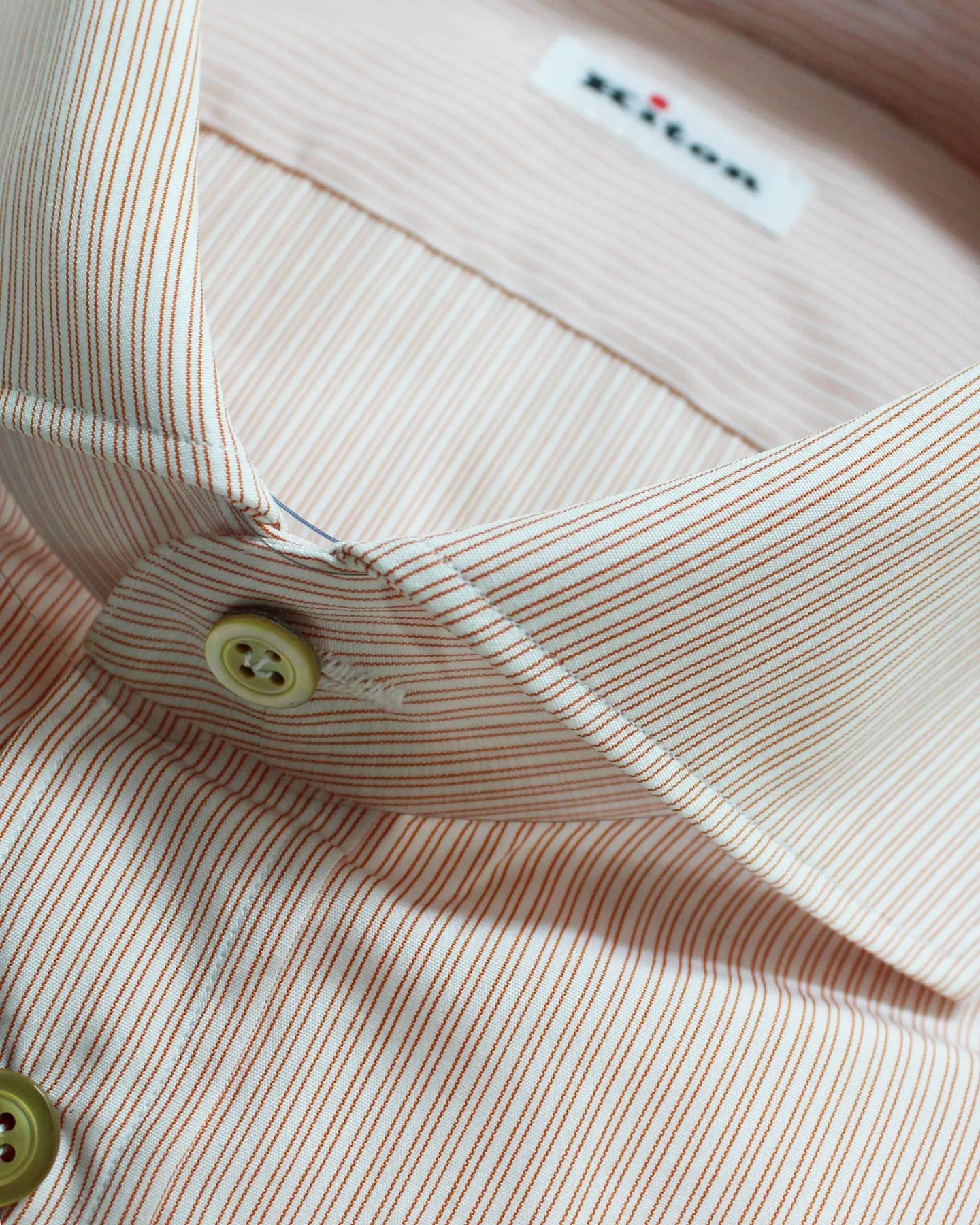 Kiton Dress Shirt Orange Stripes 41 - 16 SALE