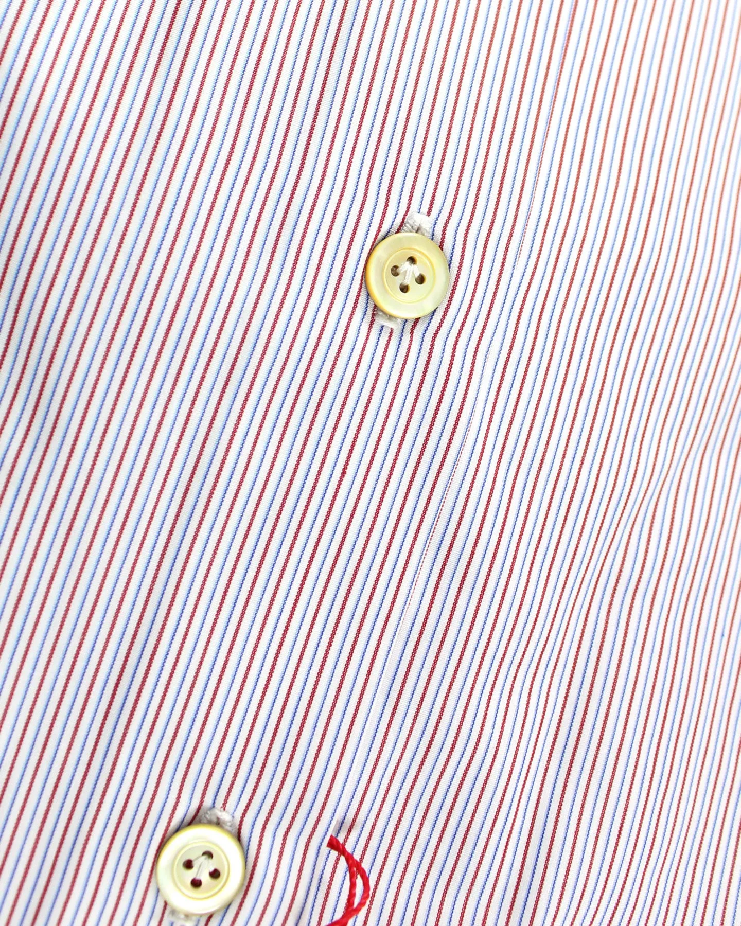 Kiton Shirt White Burgundy Blue Stripes 40 - 15 3/4 SALE