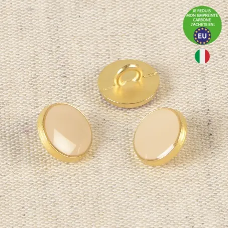Lacquered Metal Button, 11mm in Ivory