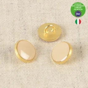 Lacquered Metal Button, 11mm in Ivory