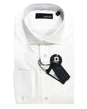 Lardini Dress Shirt White French Cuffs 45 - 18