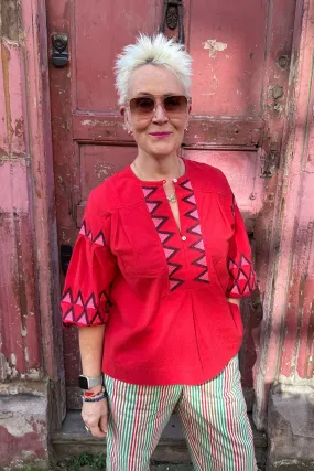 Leon & Harper Cacia Red Blouse