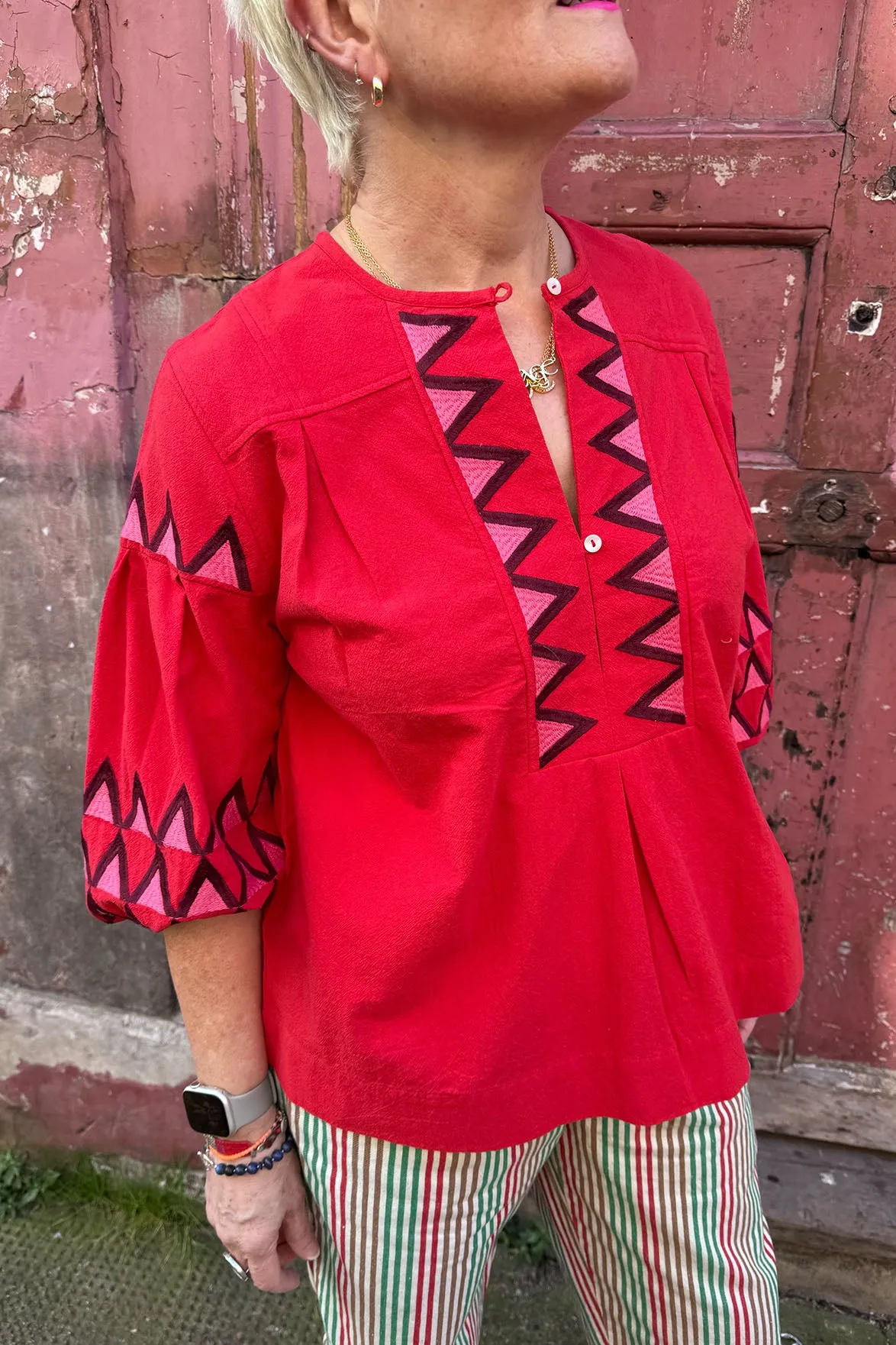 Leon & Harper Cacia Red Blouse