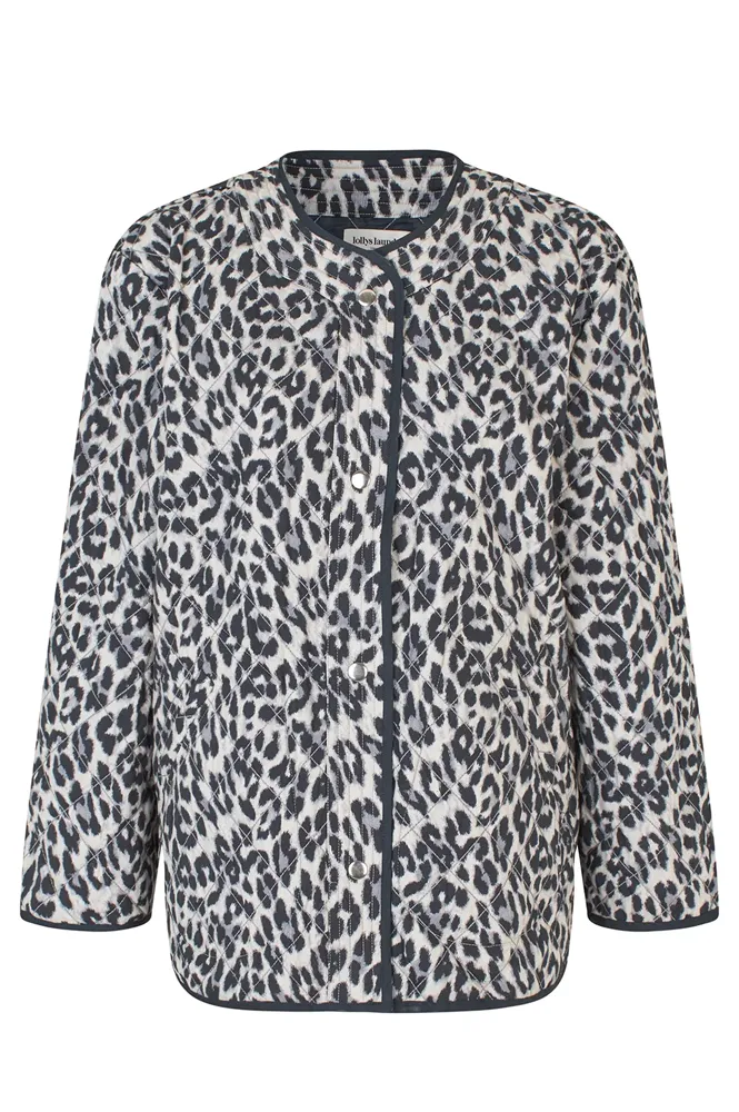 Lolly's Laundry Lily Quilted Grey Leopard Jacket