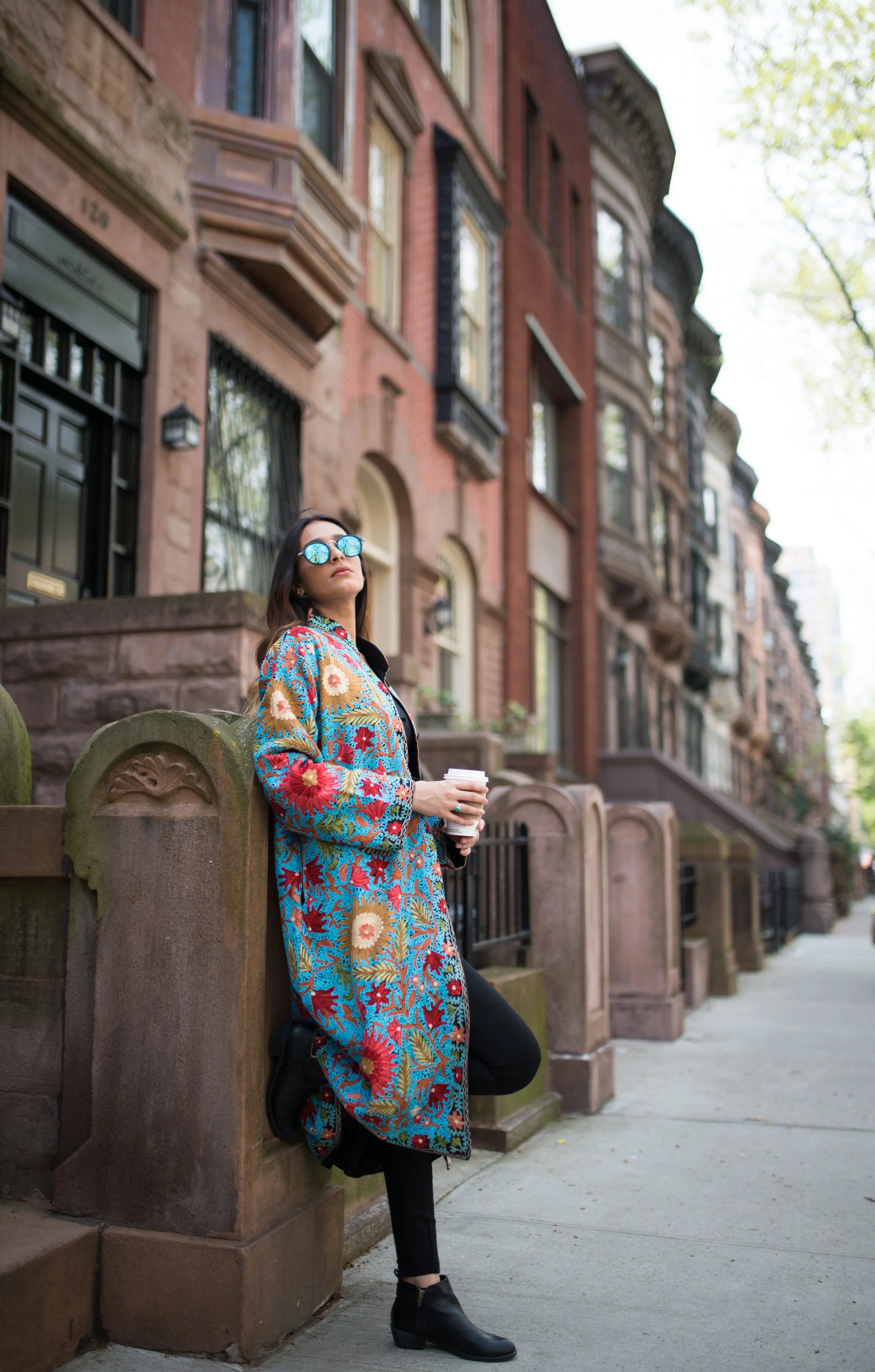 Long Floral Embroidered Jackets