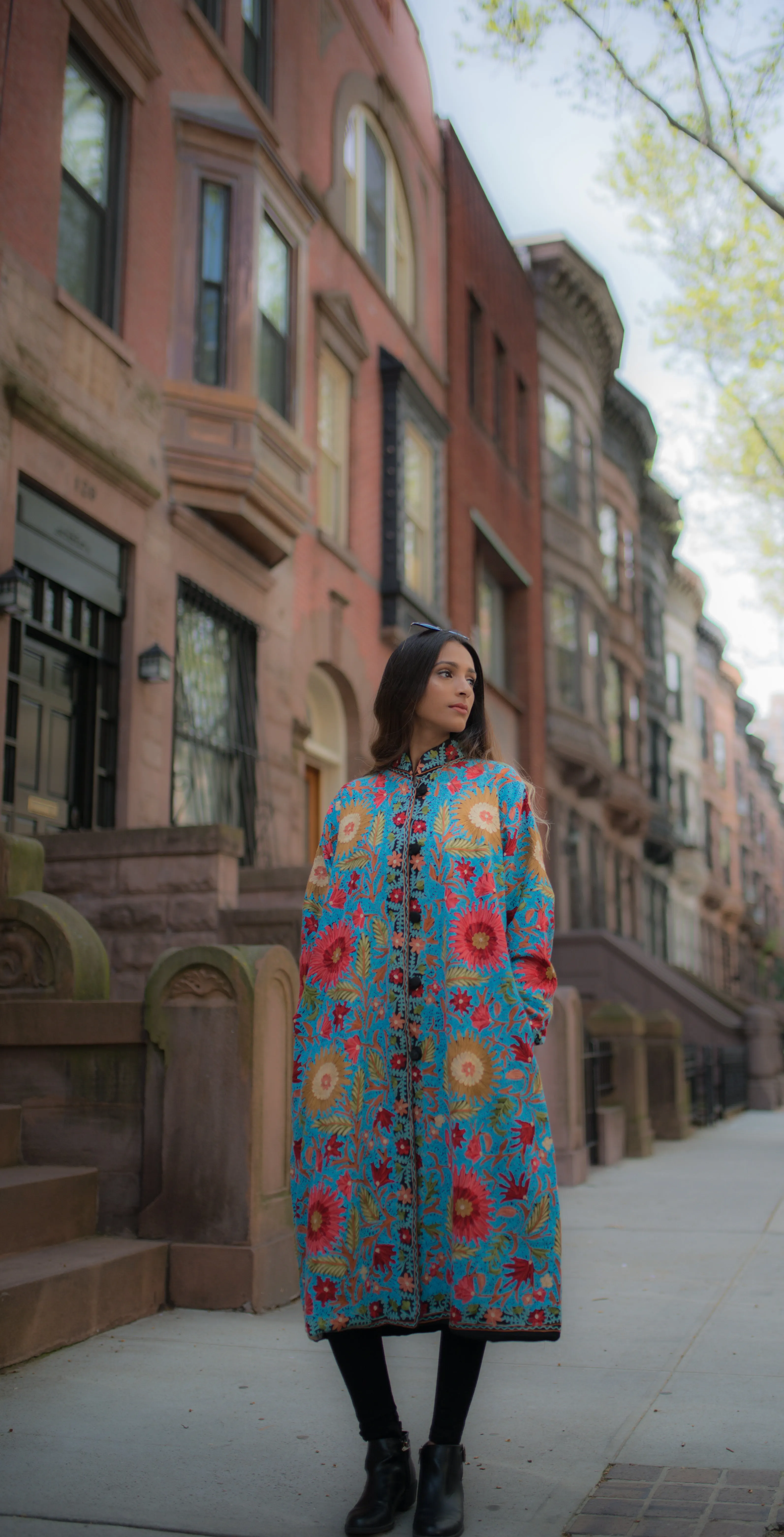 Long Floral Embroidered Jackets