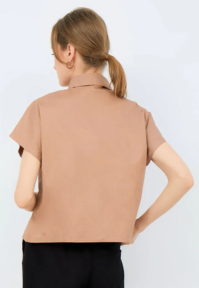 Loose Blouse with Pocket Details
