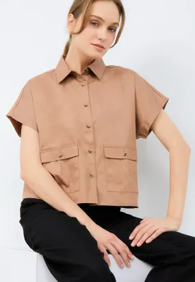 Loose Blouse with Pocket Details