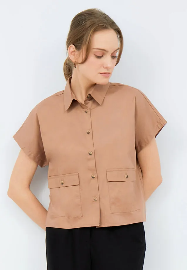 Loose Blouse with Pocket Details