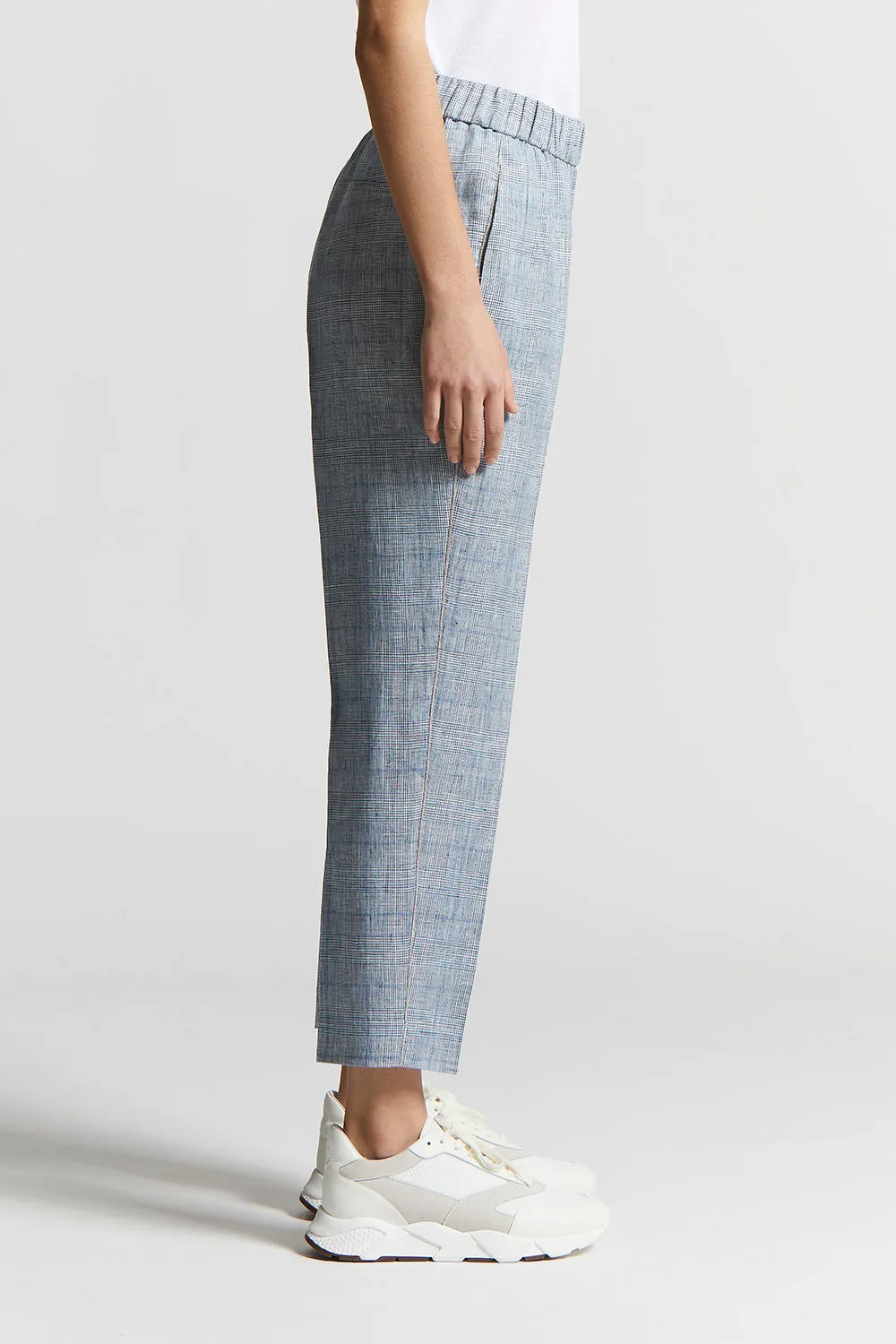 Loro Piana pure linen Prince of Wales trousers