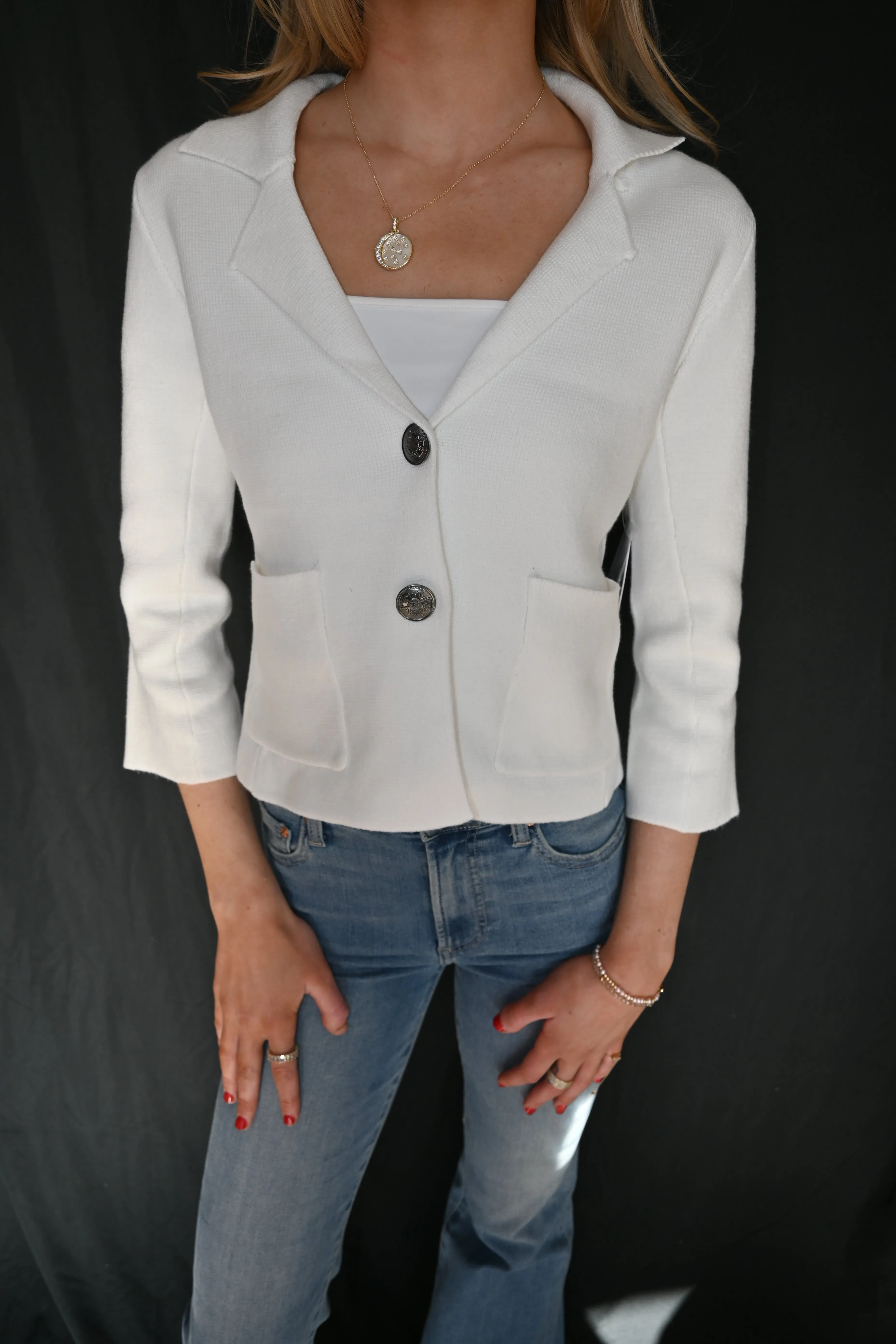 Louisa 3/4 Sleeve Knit Blazer