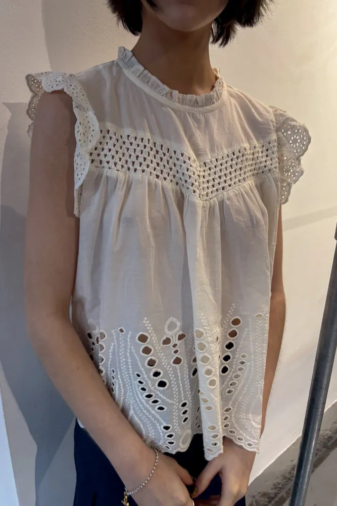 Maison Anje Ibrinou Broidery Anglaise Blouse