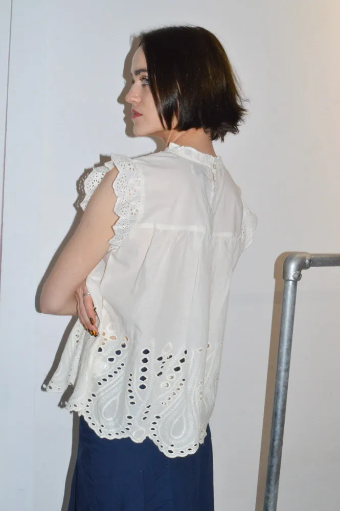 Maison Anje Ibrinou Broidery Anglaise Blouse