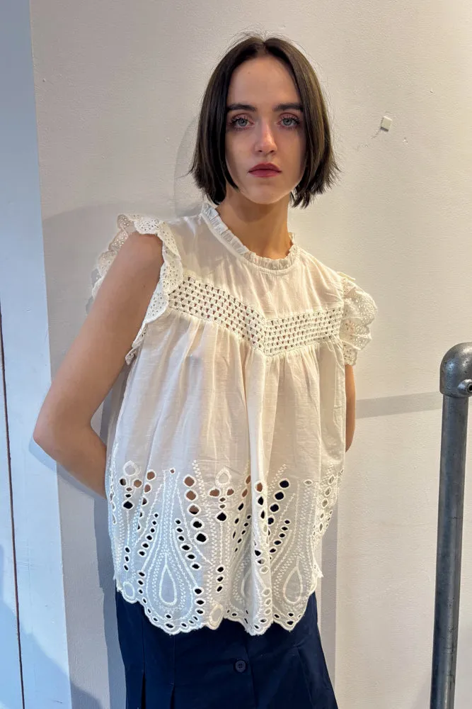 Maison Anje Ibrinou Broidery Anglaise Blouse