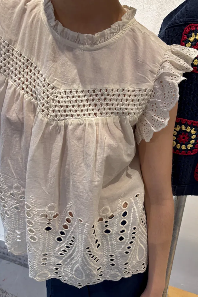 Maison Anje Ibrinou Broidery Anglaise Blouse