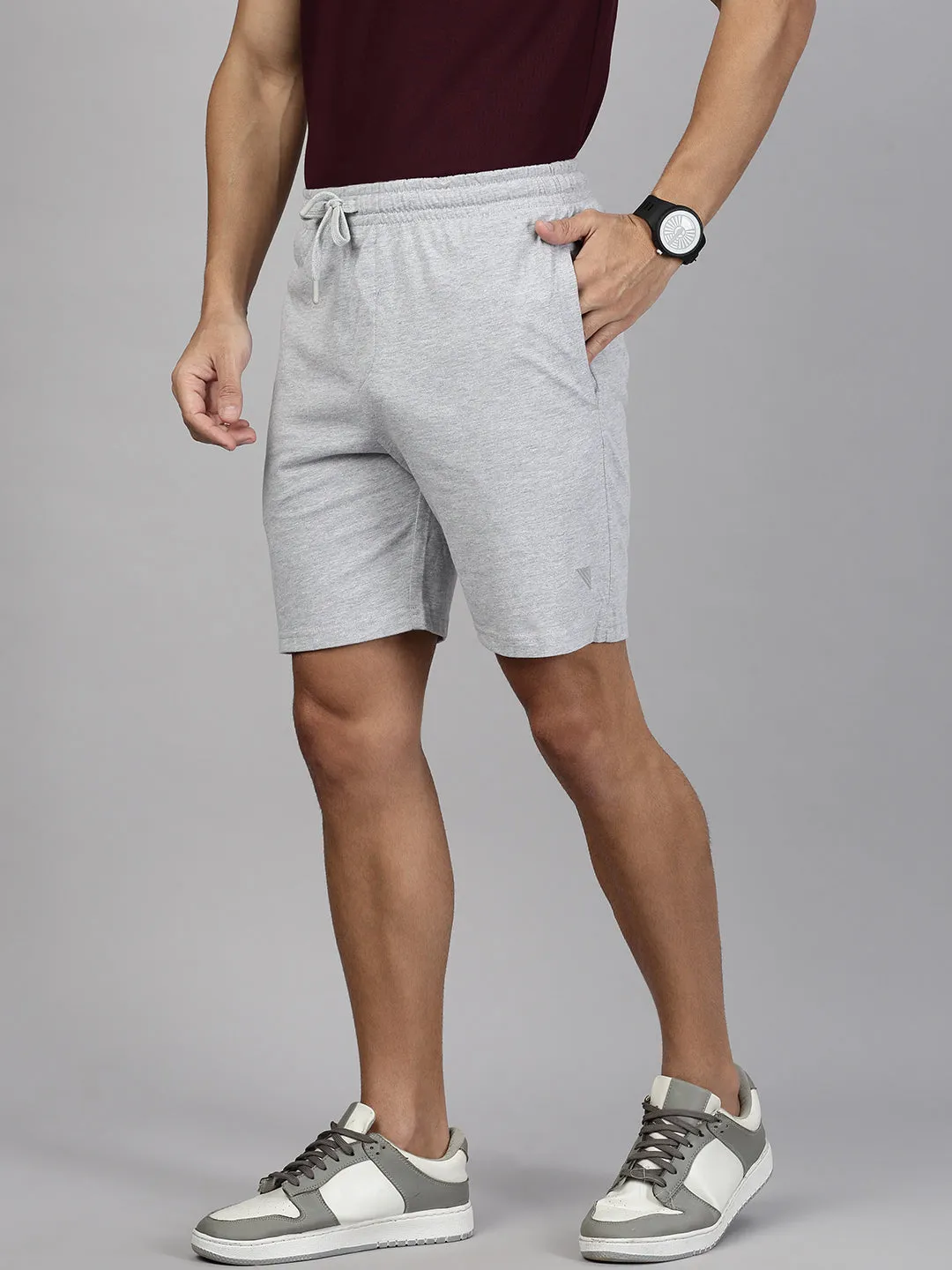 Men T-shirt and Shorts Combo Grape with Gray