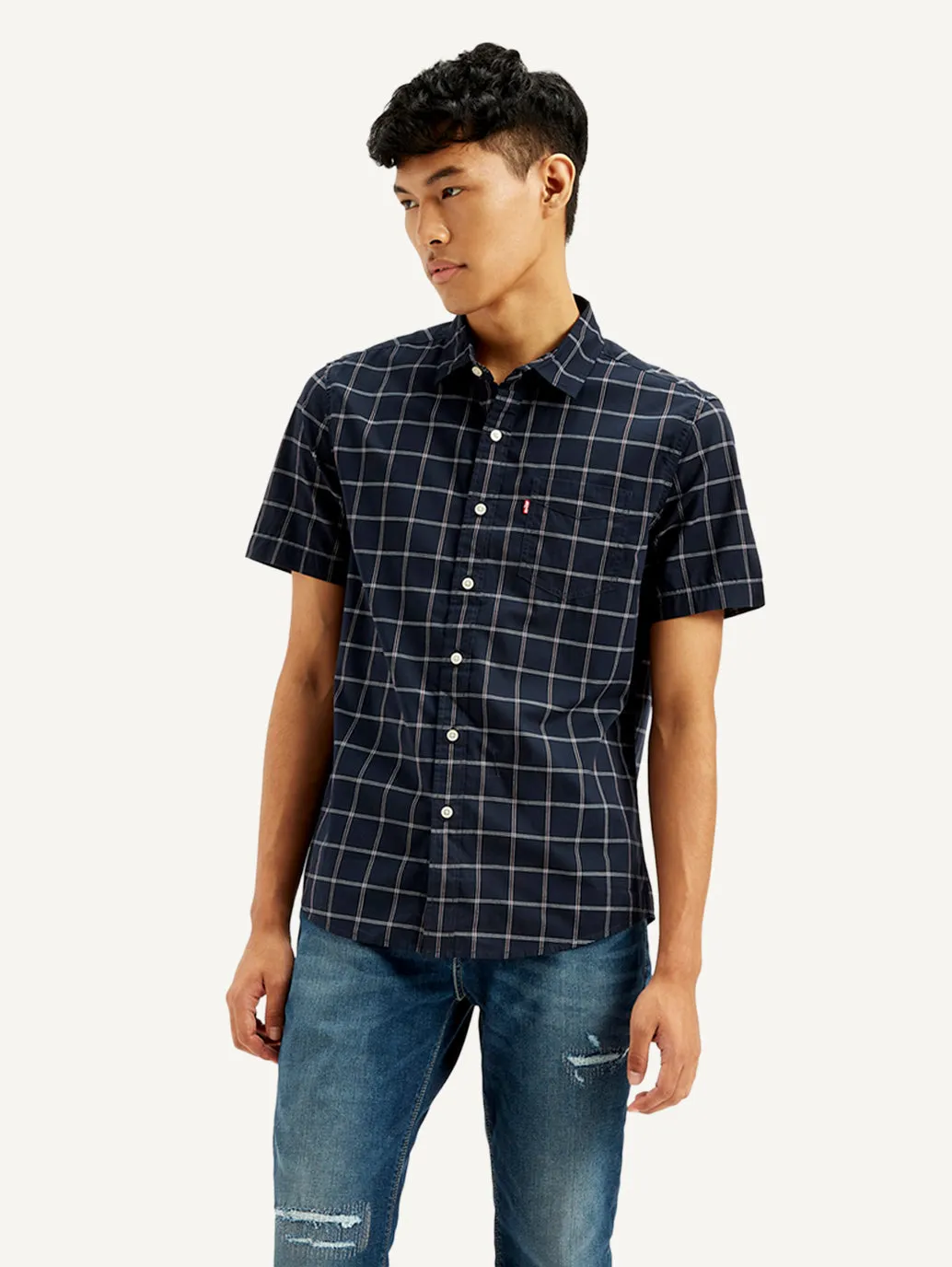 Men's Checkered Collar Neck Shirt