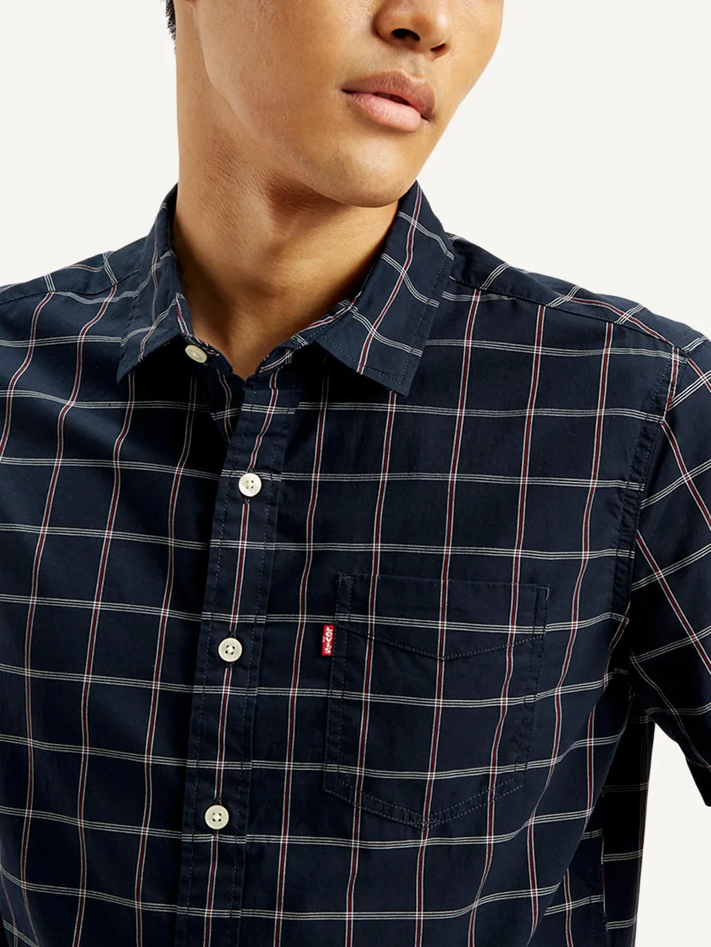 Men's Checkered Collar Neck Shirt