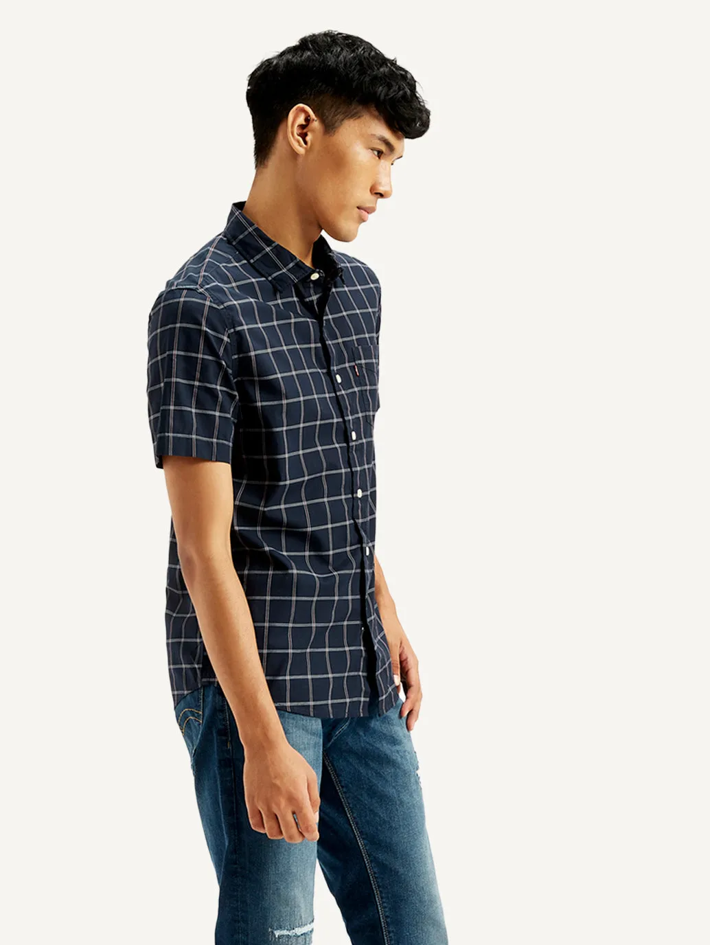 Men's Checkered Collar Neck Shirt