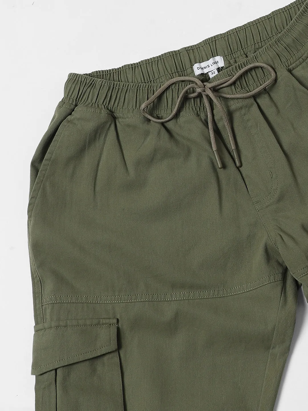 Men's Green Slim Fit Cargo Joggers