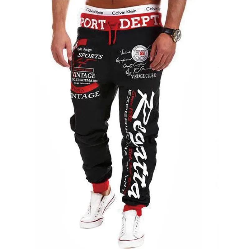 Men's Joggers Sweatpants – Elastic Waist with Letter Graphic Prints