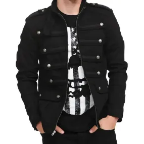 Men's Military Goth Vintage Band Jacket – Stylish & Unique Design