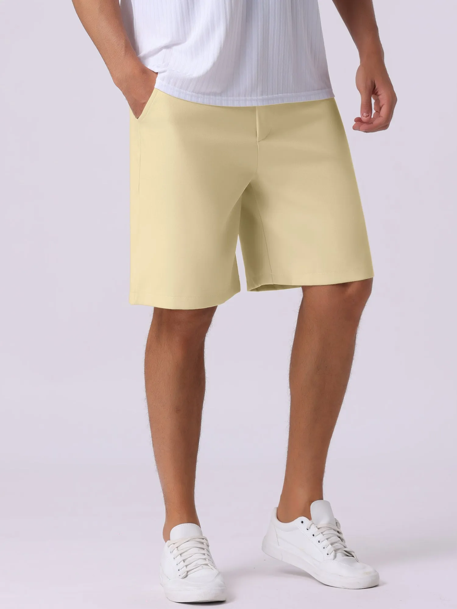 Men's Summer Solid Color Lightweight Mid-Rise Classic Chino Shorts