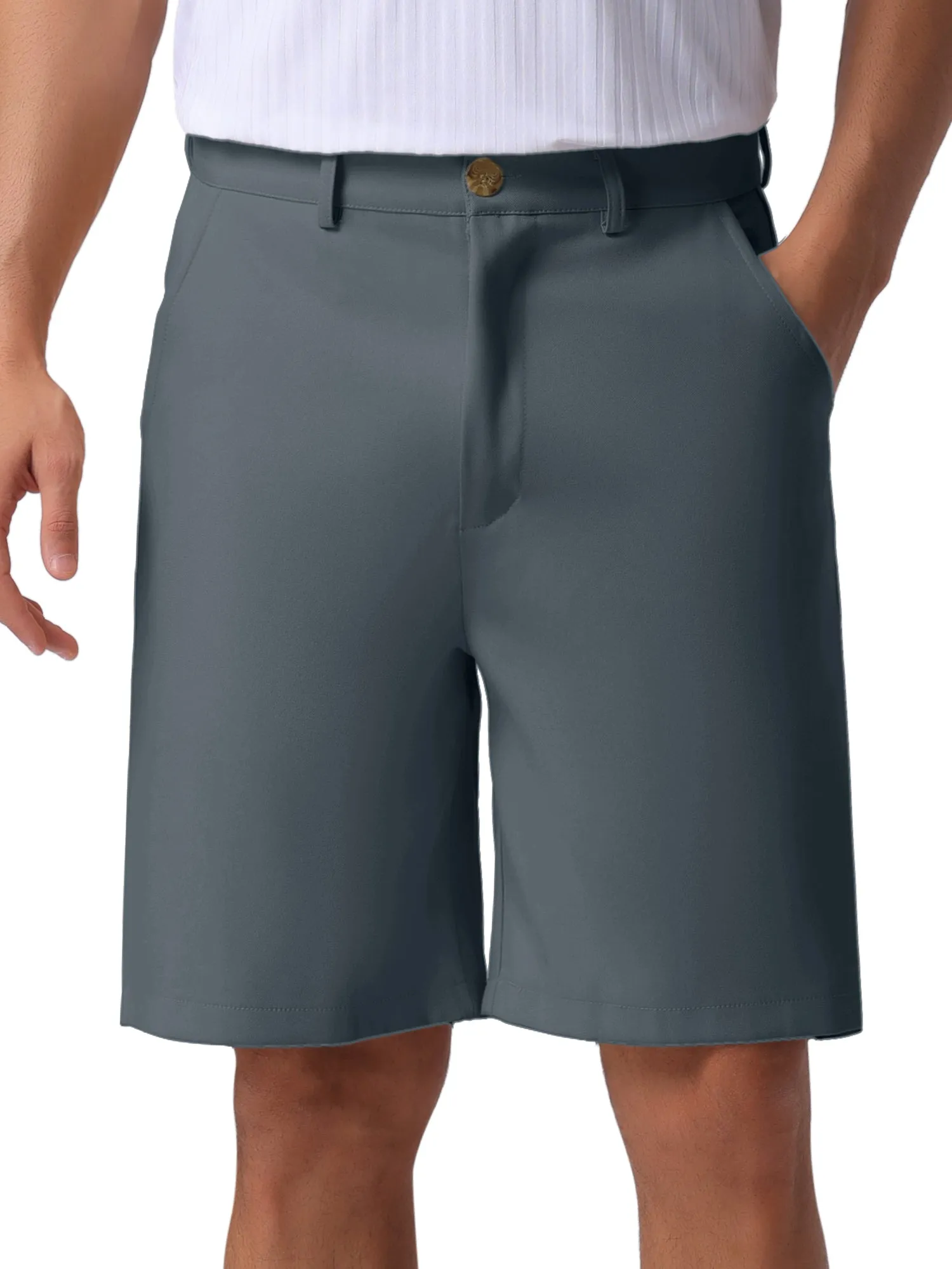 Men's Summer Solid Color Lightweight Mid-Rise Classic Chino Shorts