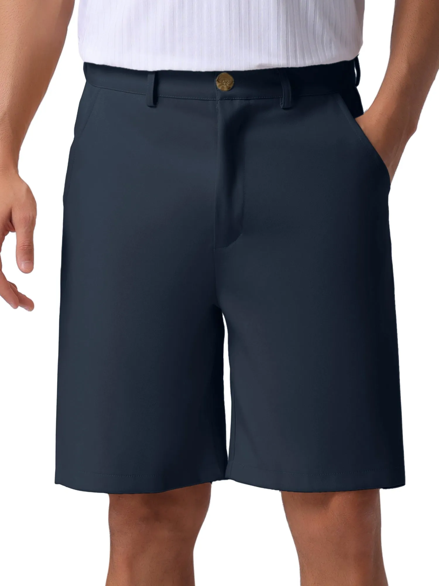 Men's Summer Solid Color Lightweight Mid-Rise Classic Chino Shorts