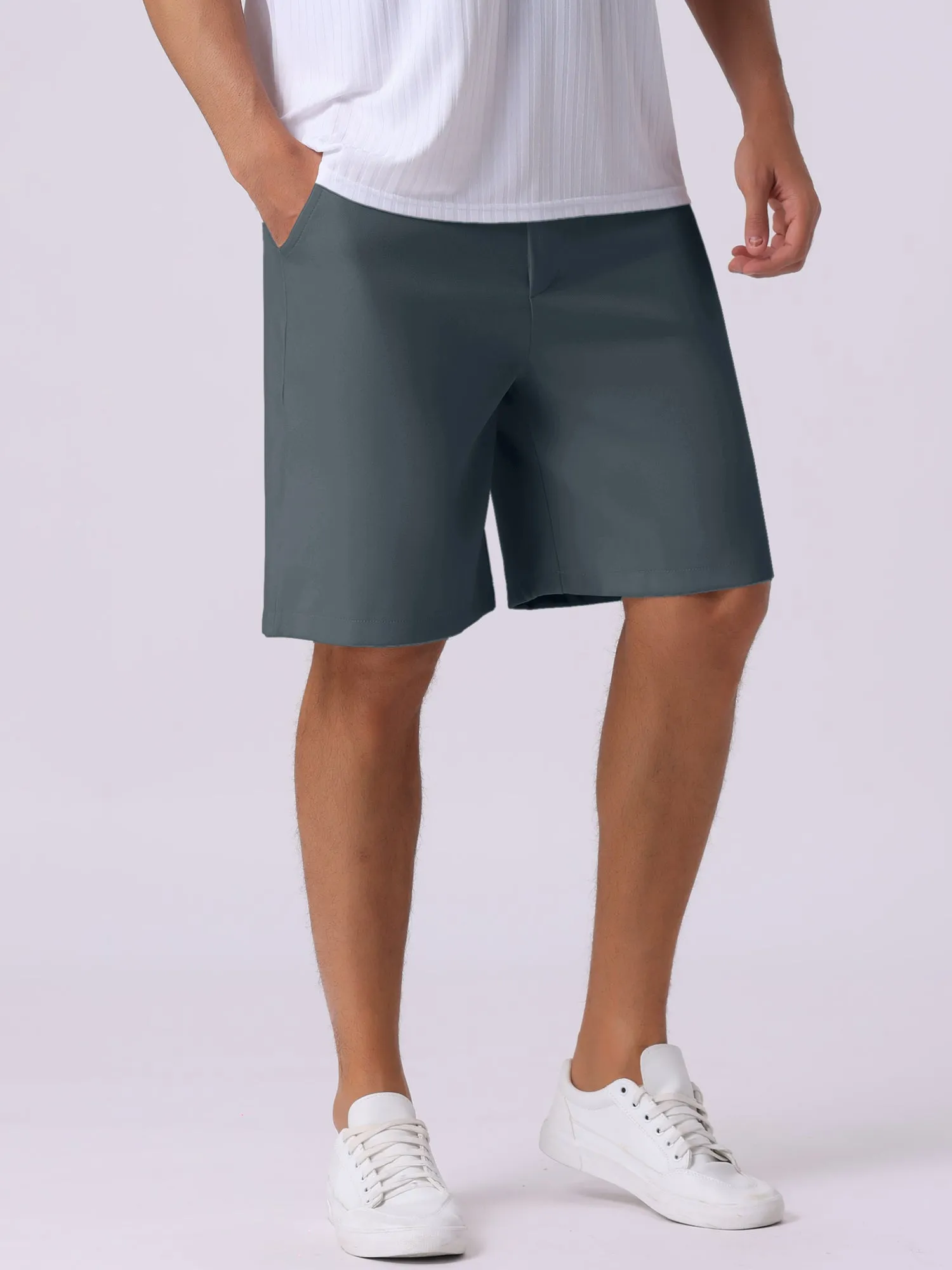 Men's Summer Solid Color Lightweight Mid-Rise Classic Chino Shorts