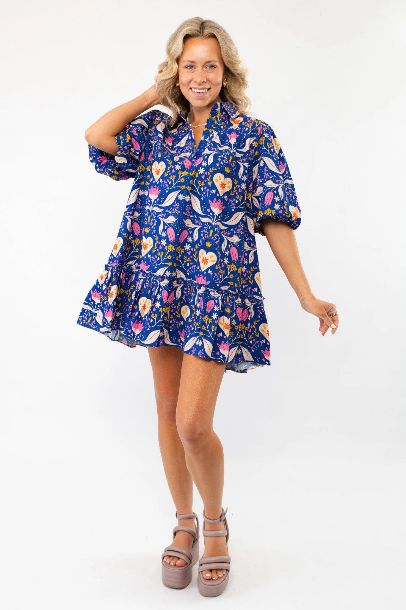 Morgan Folk Love Mini Dress