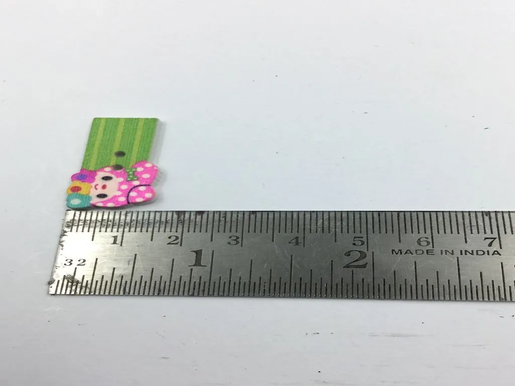 Multicolour Designer Rectangular 2 Hole Wooden Buttons