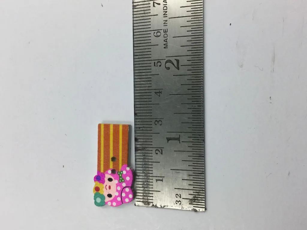 Multicolour Designer Rectangular 2 Hole Wooden Buttons