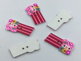 Multicolour Designer Rectangular 2 Hole Wooden Buttons