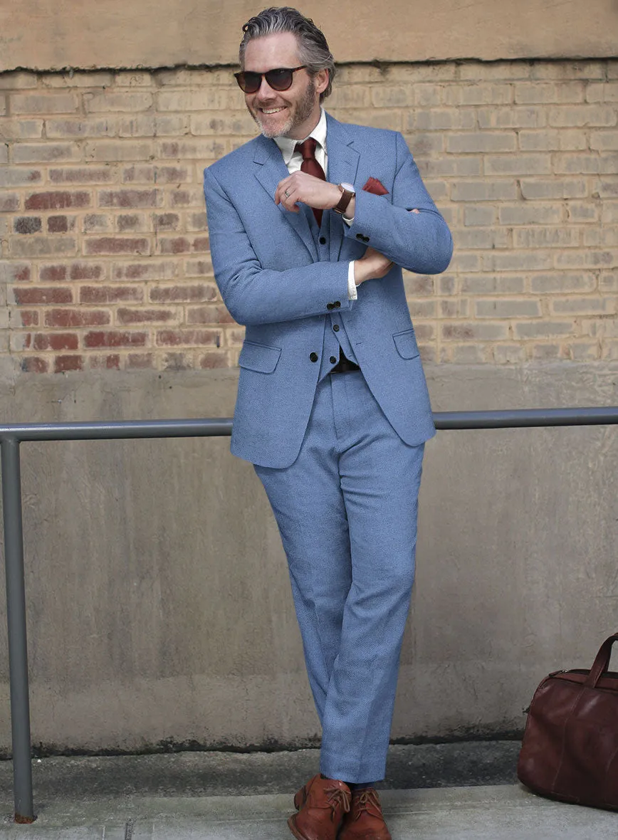 Naples Retro Blue Tweed Suit