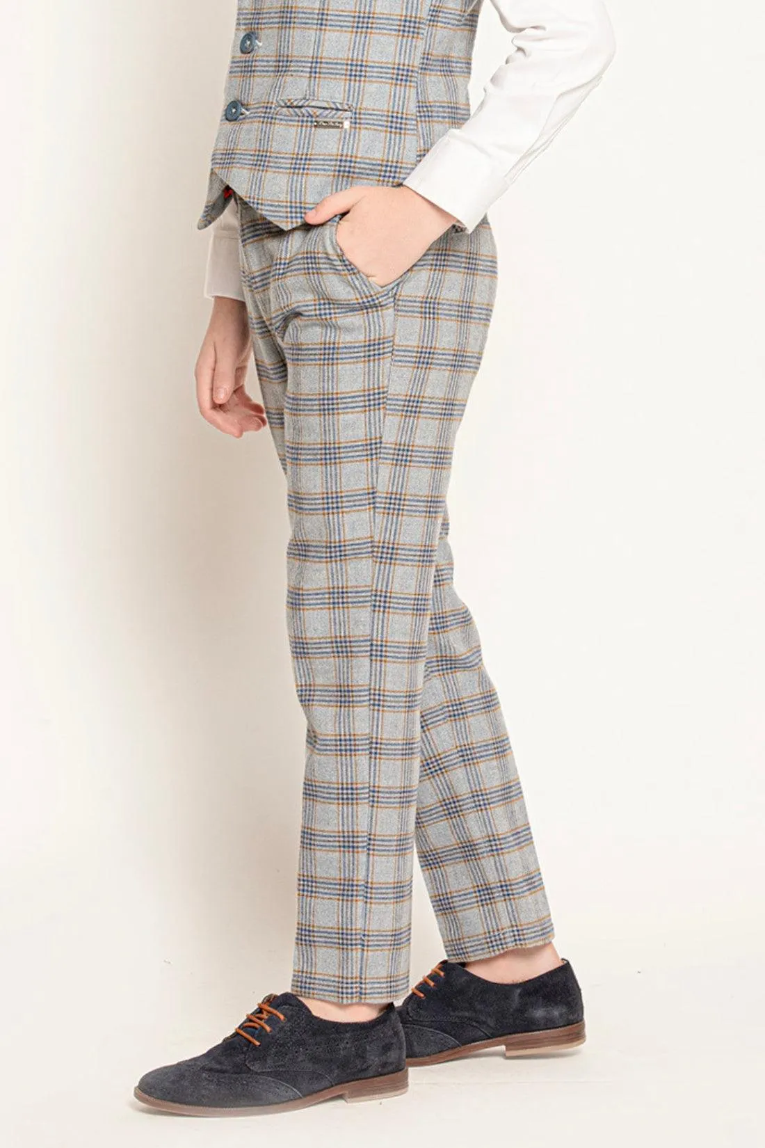 One Friday Slate Houndstooth Boys' Trousers