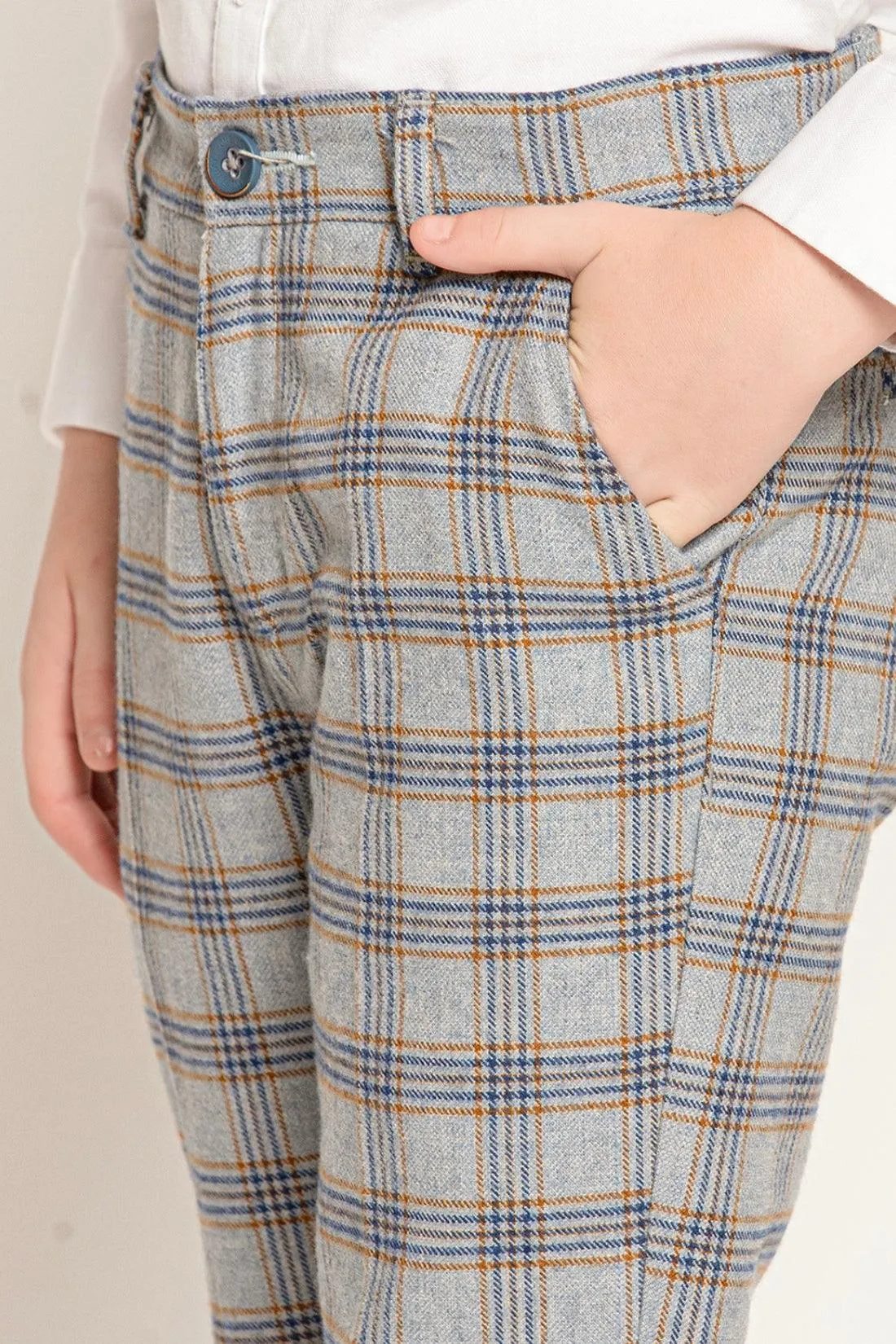 One Friday Slate Houndstooth Boys' Trousers