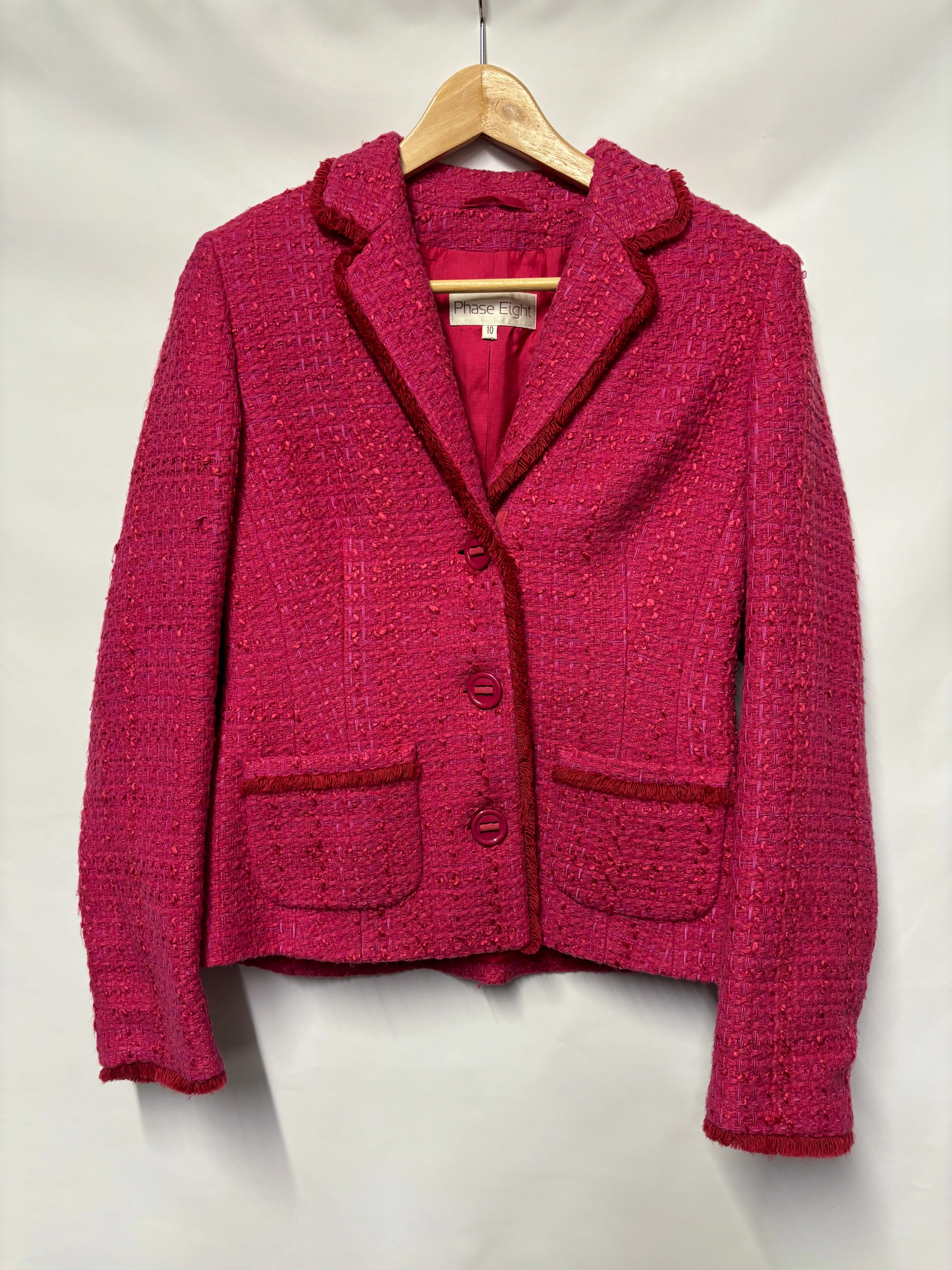 Phase Eight Pink Tweed Blazer Size 10