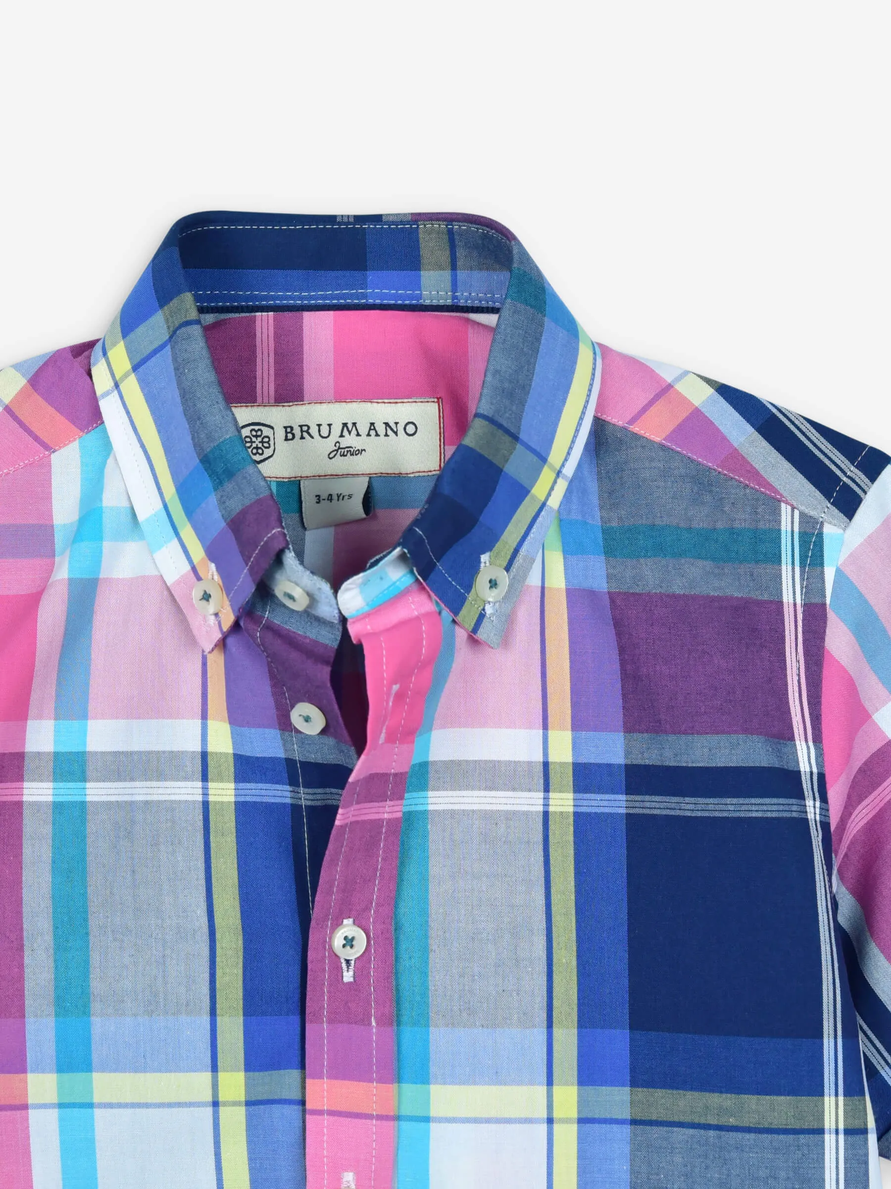 Pink & Blue Large Check Half Sleeve Casual Shirt