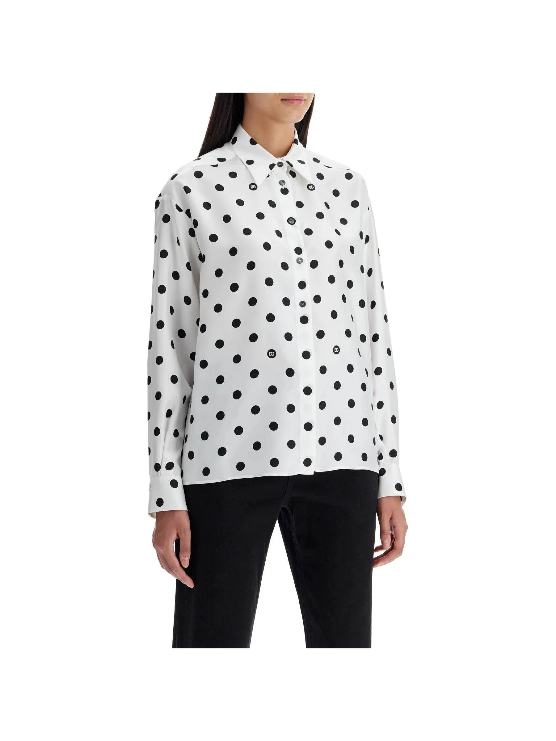 Polka Dot Silk Top