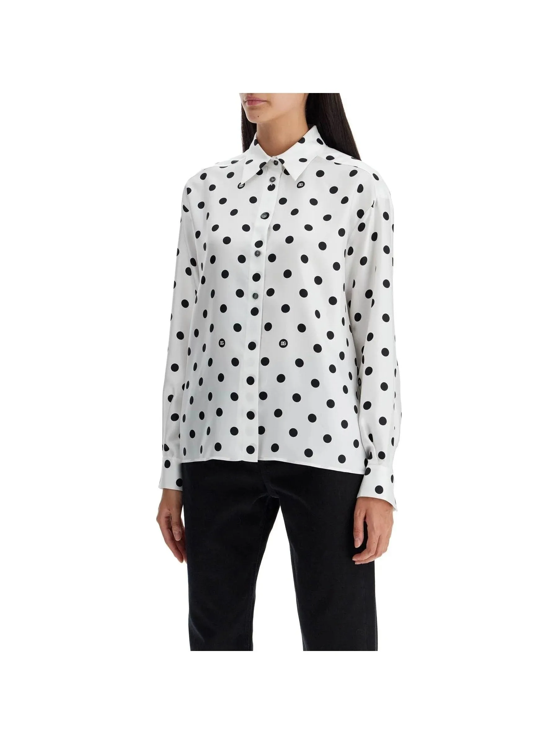 Polka Dot Silk Top