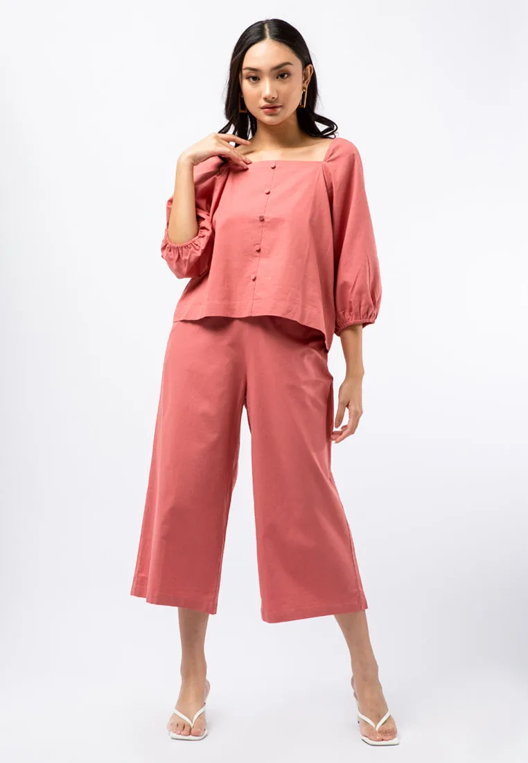Puff Sleeve Blouse with Back Details