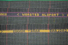 "Hardy Minnis Huddersfield Worsted Brown Alsport Houndstooth Fabric" (NWT)