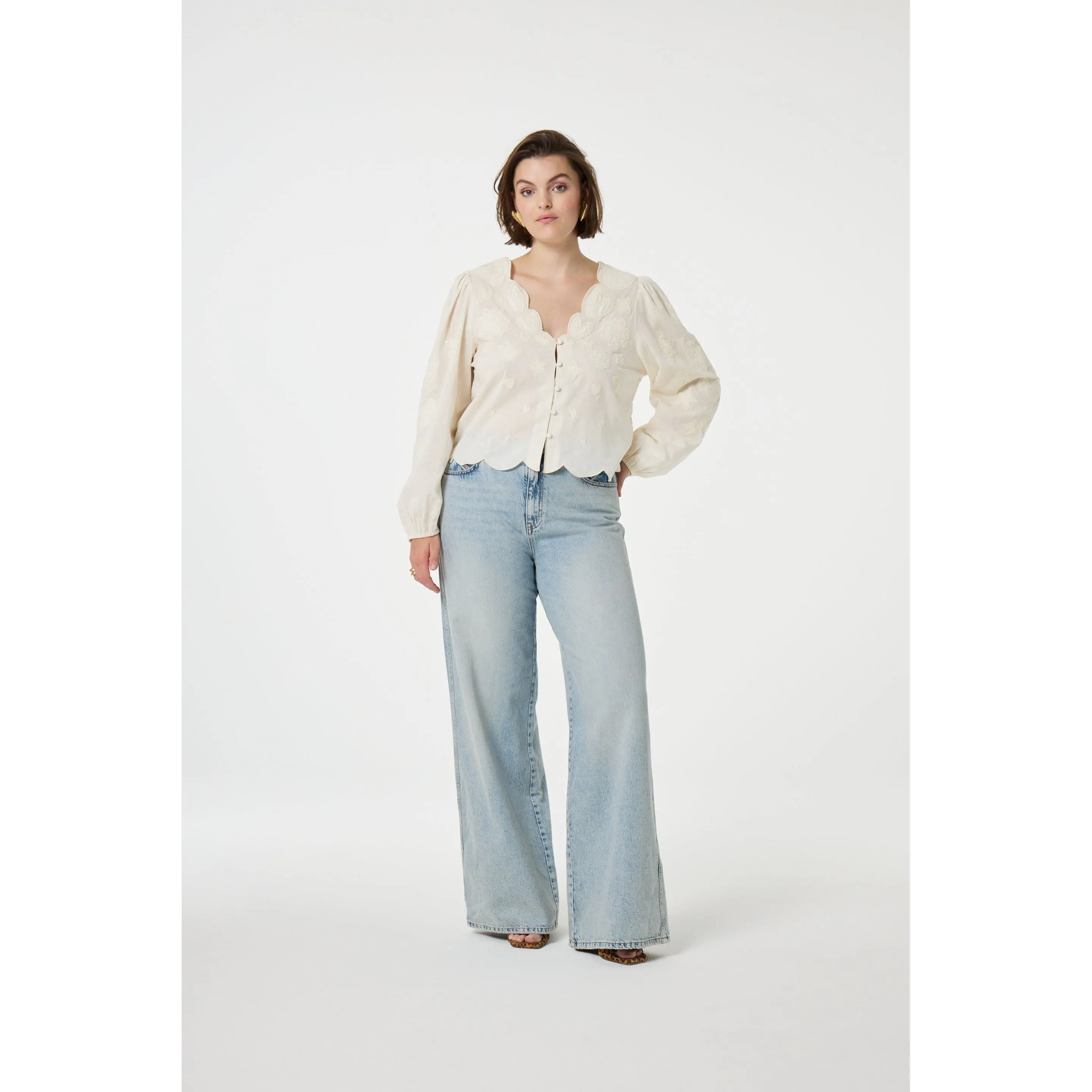 Rani Embroidered Blouse Cosy White Off White