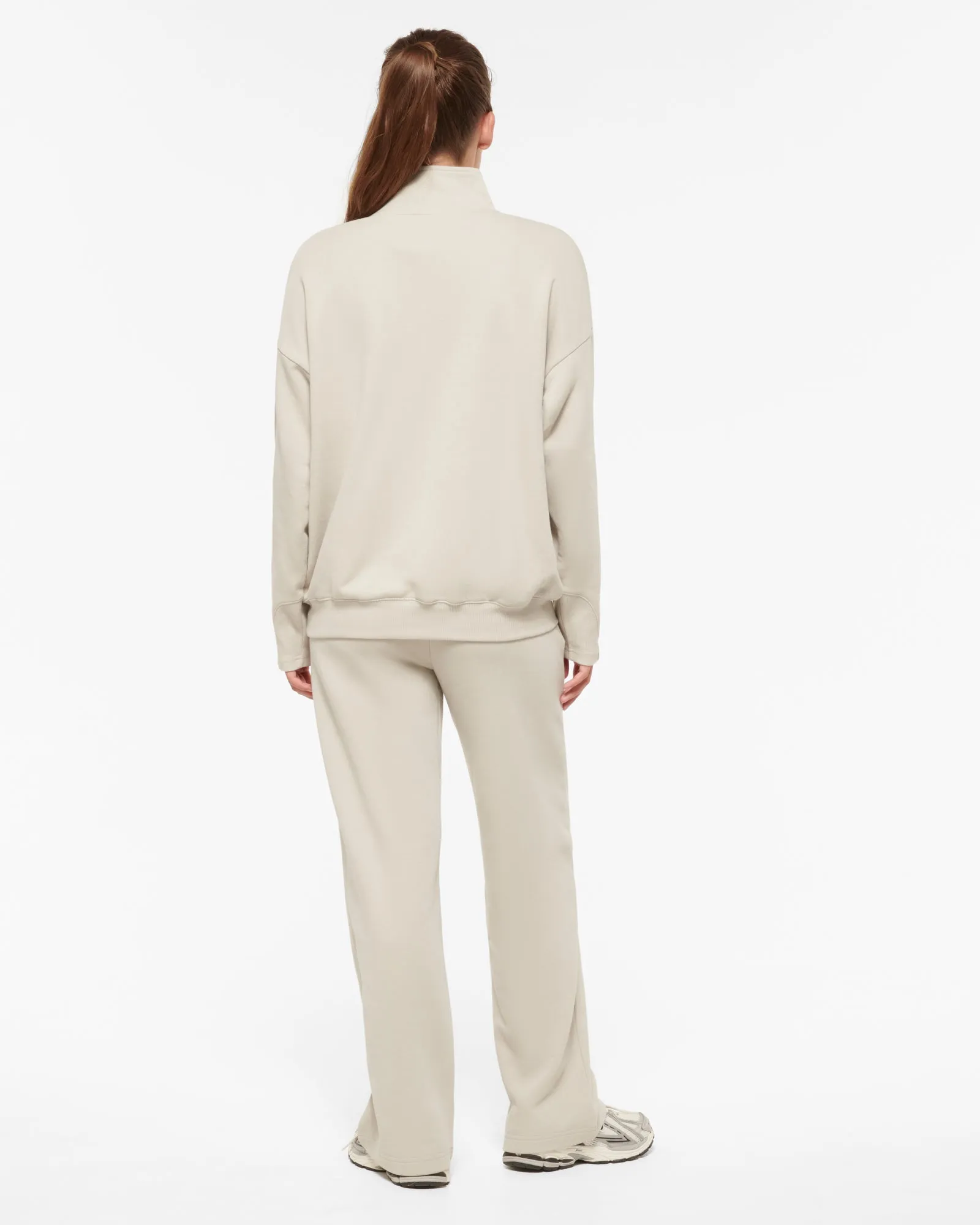 RAY HALF-ZIP SIGNATURE SWEATER STONE