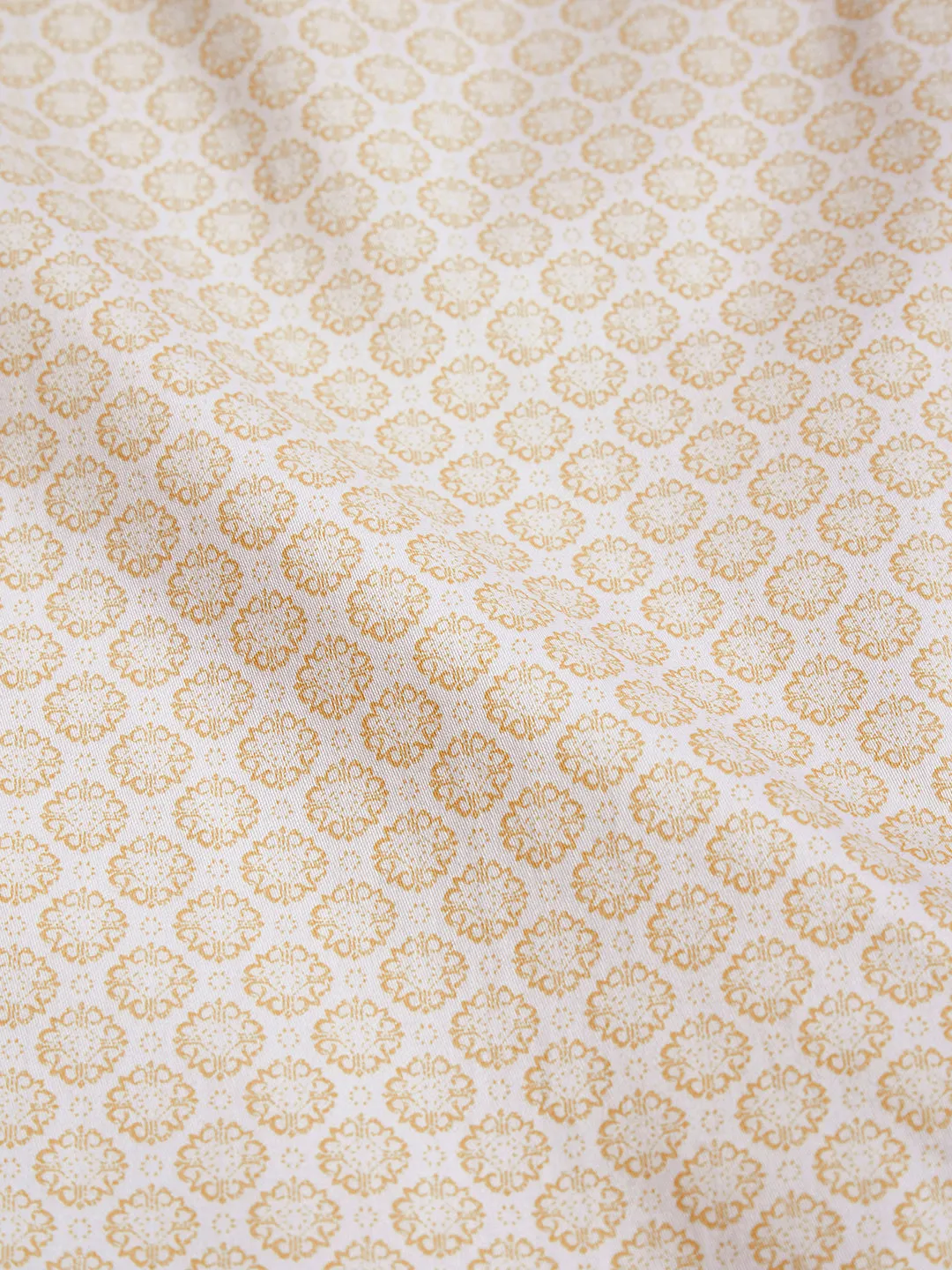 Regular Fit Formal Floral Yellow Shirt For Men