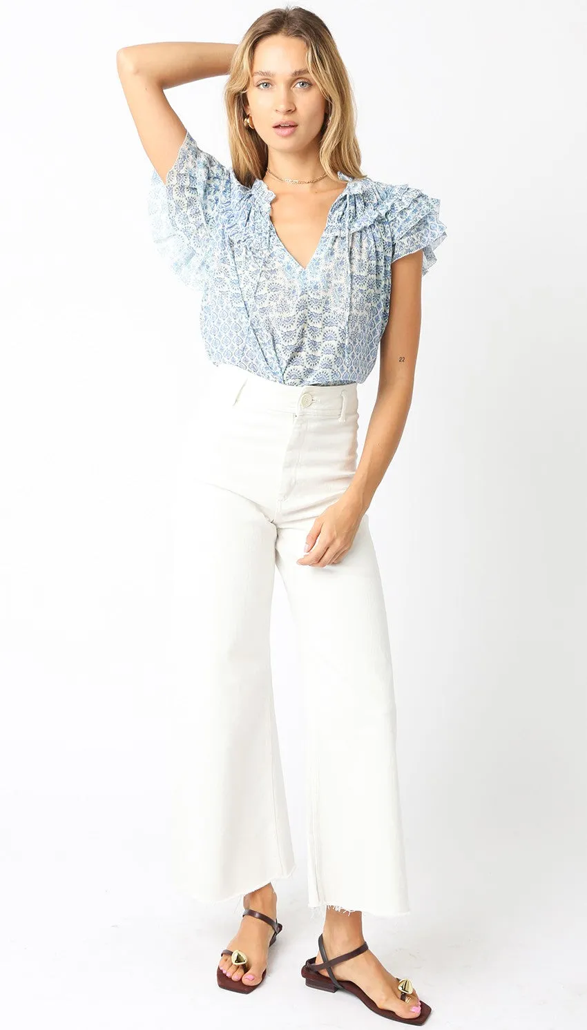 Retta Top in Blue White